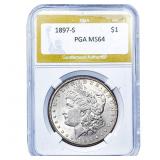 1897-S Morgan Silver Dollar PGA MS64