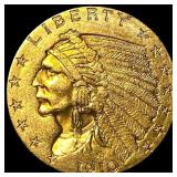 1910 Indian Head $2.5 Gold Quarter Eagle  UNCIRCU