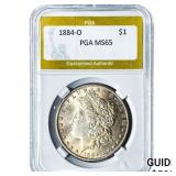 1884-O Morgan Silver Dollar PGA MS65