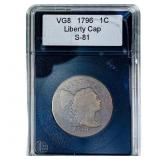 1796 Liberty Cap Large Cent CoinWorld VG8 S-81