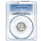 1931-D Mercury Silver Dime PCGS MS66 FB