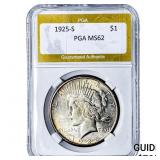1925-S Silver Peace Dollar PGA MS62