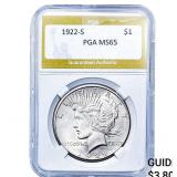 1922-S Silver Peace Dollar PGA MS65