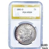 1881-O Morgan Silver Dollar PGA MS64