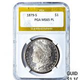 1879-S Morgan Silver Dollar PGA MS65 PL