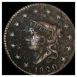 1820 Coronet Head Large Cent NICELY  CIRCULATED