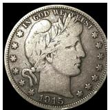 1915-S Silver Barber Half Dollar LIGHTLY  CIRCULA