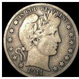 1911-D Silver Barber Half Dollar LIGHTLY  CIRCULA