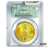 1924 $20 Gold Double Eagle PCGS MS62