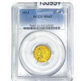 1913 $2.50 Gold Quarter Eagle PCGS MS62