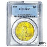 1924 $20 Gold Double Eagle PCGS MS63