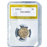 1935-D Buffalo Nickel PGA MS65+