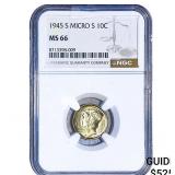 1945-S Mercury Silver Dime NGC MS66 Micro S