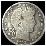 1892 Silver Barber Half Dollar NICELY  CIRCULATED