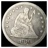 1876-S Silver Seated Liberty Quarter NICELY  CIRC