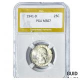 1941-D Washington Silver Quarter PGA MS67