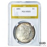 1891 Morgan Silver Dollar PGA MS65