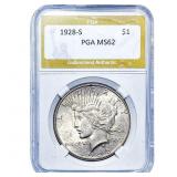 1928-S Silver Peace Dollar PGA MS62