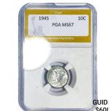 1945 Mercury Silver Dime PGA MS67