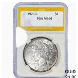 1923-S Silver Peace Dollar PGA MS64