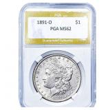 1891-O Morgan Silver Dollar PGA MS62