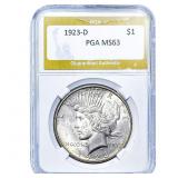 1923-D Silver Peace Dollar PGA MS63
