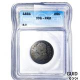 1831 Capped Bust Quarter ICG FR2 B-3