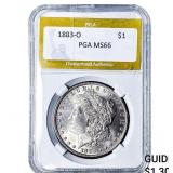 1883-O Morgan Silver Dollar PGA MS66