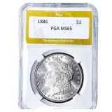 1886 Morgan Silver Dollar PGA MS65