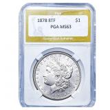 1878 8TF Morgan Silver Dollar PGA MS63