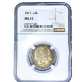 1915 Barber Quarter NGC MS66