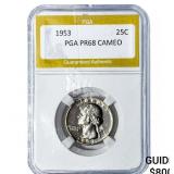1953 Washington Silver Quarter PGA PR68 Cameo
