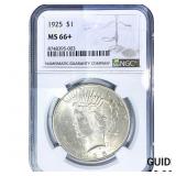 1925 Silver Peace Dollar NGC MS66+
