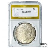 1921-D Morgan Silver Dollar PGA MS63