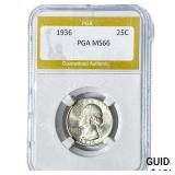 1936 Washington Silver Quarter PGA MS66
