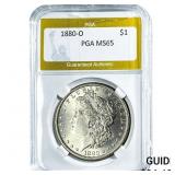 1880-O Morgan Silver Dollar PGA MS65