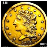 1838 $2.50 Gold Quarter Eagle CHOICE AU