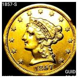 1857-S $2.50 Gold Quarter Eagle CHOICE AU