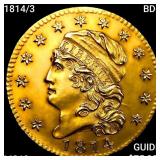 1814/3 BD-1 $5 Gold Half Eagle UNCIRCULATED