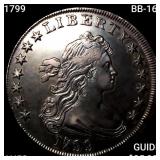 1799 BB-166 Draped Bust Dollar CHOICE AU