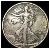 1918-S Silver Walking Liberty Half Dollar  NEARLY