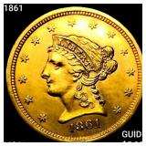 1861 $2.50 Gold Quarter Eagle UNCIRCULATED