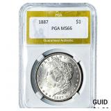 1887 Morgan Silver Dollar PGA MS66