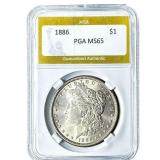 1886 Morgan Silver Dollar PGA MS65