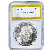 1879-S Morgan Silver Dollar PGA MS64 PL