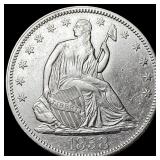 1858 Silver Seated Liberty Half Dollar CHOICE  AU