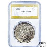 1923 Silver Peace Dollar PGA MS66