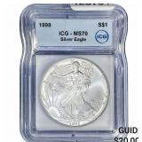 1999 Silver Eagle ICG MS70