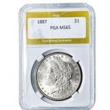 1887 Morgan Silver Dollar PGA MS65