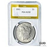 1901 Morgan Silver Dollar PGA AU58